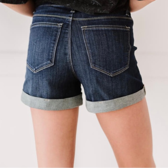 Judy Blue Dark Wash Pull On Shorts - Picture 2 of 4